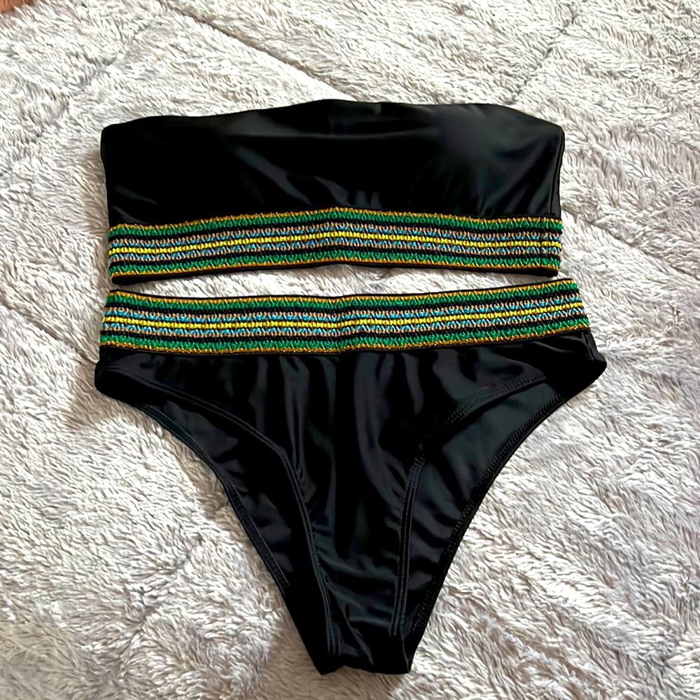 SweatyRocks Striped Bandeau Bikini
